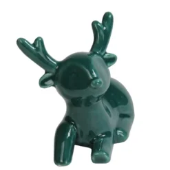 Northlight 3.5" Petite Green Ceramic Christmas Deer Tabletop Decoration