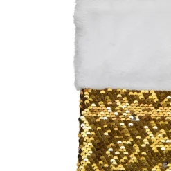 Northlight 19" Gold And Silver Sequin Christmas Stocking With White Faux Fur Cuff -Northlight GUEST 4ba8bf02 fb39 4516 8987 244372ab5303