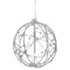 Northlight 8" LED Lighted Silver Wired Christmas Hanging Ball Decoration - Warm White Lights -Northlight GUEST 4c6f2169 55ac 41be 9581 47afc1e6fb82