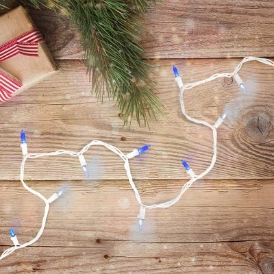 Northlight 100ct Mini LED String Lights Blue/Pure White - 33' White Wire 3 Northlight 100ct Mini LED String Lights Blue/Pure White - 33' White Wire
