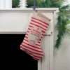 Northlight 19" Beige And Red Striped "Christmas Delivery" Stocking With Loop -Northlight GUEST 4f88548a 8f1e 44f2 a22c 6f8e6c5c9bd4