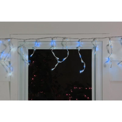 Northlight LED Wide Angle Icicle Christmas Lights - Blue - 5.5' White Wire - 100ct 4 Northlight LED Wide Angle Icicle Christmas Lights - Blue - 5.5' White Wire - 100ct - Image 2