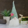 Northlight 20" Green And White Plaid Spring And Easter Gnome Head Table Top Decor -Northlight GUEST 50200cc6 f739 44f6 8239 24800fc37829