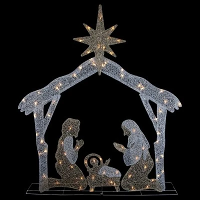 Northlight LED Lighted Holy Family Nativity Scene Outdoor Christmas Decoration - 44" - Warm White 4 Northlight LED Lighted Holy Family Nativity Scene Outdoor Christmas Decoration - 44" - Warm White - Image 2