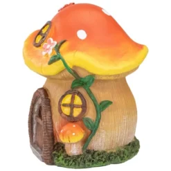 Northlight 6.25" Orange Mushroom House Outdoor Garden Statue -Northlight GUEST 53b581a0 136a 4a9a a05f 16d7246447a9