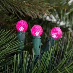 Northlight LED G12 Berry Christmas Lights - Pink - 16' Green Wire - 50 Ct
