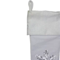 Northlight 20" White Christmas Stocking With Silver Sequin Snowflake 7 Northlight 20" White Christmas Stocking With Silver Sequin Snowflake -Northlight GUEST 550673d4 db03 4d4d 8c38 374745f8c18e