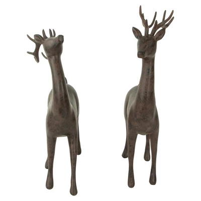Northlight Standing Deer Christmas Decorations - 14" - Brown - Set Of 2 7 Northlight Standing Deer Christmas Decorations - 14" - Brown - Set Of 2 - Image 5