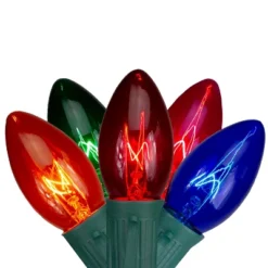 Northlight Transparent C9 Christmas String Lights - MultiColor - 24' Green Wire - 25ct