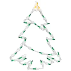 Northlight Lighted Christmas Tree Window Silhouette Decoration - 15" - Green And Yellow Lights -Northlight GUEST 577e3758 4449 4a64 80d8 5c7be4e76822