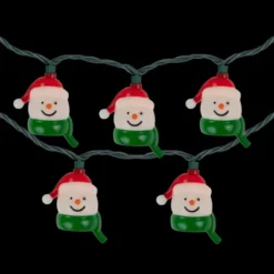 Northlight Snowman Heads With Scarves Christmas Light Set - Clear - 7.5' Green Wire - 10ct -Northlight GUEST 589a943c 2b29 4128 b979 c03735372167