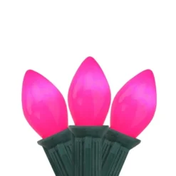 Northlight Opaque C7 Christmas String Lights - Fuscia Pink - 24' Green Wire - 25ct