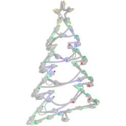 Northlight LED Lighted Christmas Tree Window Silhouette Decoration - 16" - Multicolor Lights -Northlight GUEST 592a1384 be8f 4b22 8a68 ffe8750357ca