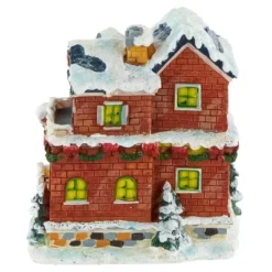 Northlight Two Story Snowy House With Garland And Wreaths Christmas Village Decoration - 4" -Northlight GUEST 5a8d8a66 2b26 4304 8fd0 0d9c8ae1997d