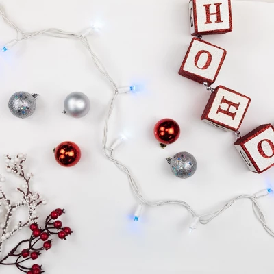 Northlight 50ct Wide Angle LED String Lights Blue/White - 16.25' White Wire 4 Northlight 50ct Wide Angle LED String Lights Blue/White - 16.25' White Wire - Image 2