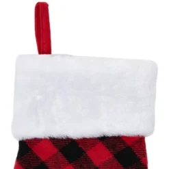 Northlight 15.5" Red And Black Buffalo Plaid Pet Embroidered Christmas Stocking -Northlight GUEST 5b56a022 c977 4ed6 b41a f98a293dca79