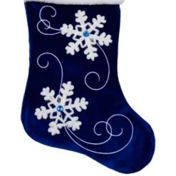 Northlight 20.5-Inch Royal Blue Velvet And White Snowflake Christmas Stocking -Northlight GUEST 5b69d6fa bf93 4bb1 8802 9ffa7b4e6ead