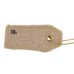 Northlight 19" Beige And Red "Christmas Delivery" Stocking With Hanging Tag -Northlight GUEST 5c3ea2d4 ae03 438b a1d9 41339b4667b8