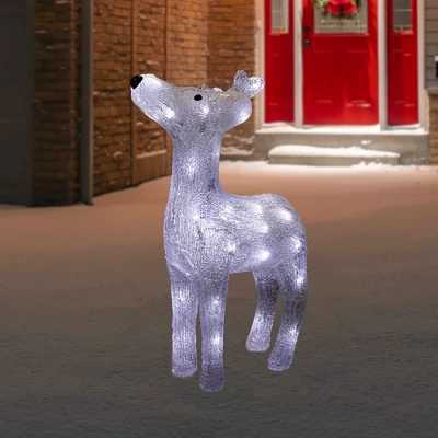 Northlight LED Lighted Commercial Grade Acrylic Reindeer Outdoor Christmas Decoration - 15" - Pure White Lights 3 Northlight LED Lighted Commercial Grade Acrylic Reindeer Outdoor Christmas Decoration - 15" - Pure White Lights