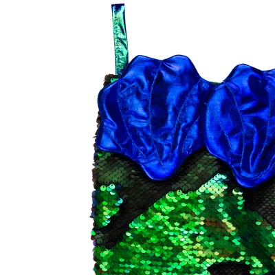 Northlight 24" Green And Black Sequined Iridescent Mermaid Christmas Stocking 5 Northlight 24" Green And Black Sequined Iridescent Mermaid Christmas Stocking - Image 3