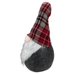 Northlight Plaid Bendable Hat Gnome Sitting Christmas Decoration - 25" - Red And Gray -Northlight GUEST 5ec0a2c5 fb1c 412a a7f1 d814b9eae461
