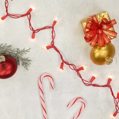 Northlight 50-Count Clear Mini Christmas Light Set - 10' Red Wire 4 Northlight 50-Count Clear Mini Christmas Light Set - 10' Red Wire - Image 2