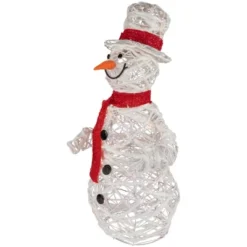 Northlight Lighted Glittered Rattan Snowman Outdoor Christmas Decoration - 28" - Clear Lights -Northlight GUEST 5ef179c8 8931 44a7 94c8 d0231dd45ab6