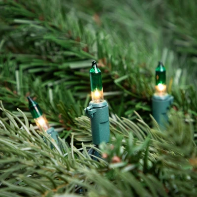 Northlight Mini Christmas Light Set - Clear With Green Tip - 10' Green Wire - 50ct 3 Northlight Mini Christmas Light Set - Clear With Green Tip - 10' Green Wire - 50ct