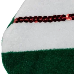 Northlight 18" Red And Green Velvet Sequin Stripe Christmas Stocking -Northlight GUEST 60e70ccb ab4c 4871 9579 a03fb206602e