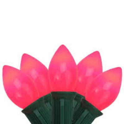 Northlight Opaque C9 Christmas String Lights - Hot Pink - 24' Green Wire - 25ct 4 Northlight Opaque C9 Christmas String Lights - Hot Pink - 24' Green Wire - 25ct - Image 2