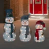Northlight Lighted Snowman Family Outdoor Christmas Decoration - 39.5" - Warm White - Set Of 3