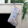 Northlight Baby's 1st Christmas Embroidered Teddy Bear Stocking - 19" - Blue And White -Northlight GUEST 629bb41d f00a 4d28 86f3 a155e1254109