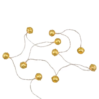 Northlight 10-Count Gold LED Christmas Bells Fairy Lights 5.5ft Clear Wire 5 Northlight 10-Count Gold LED Christmas Bells Fairy Lights 5.5ft Clear Wire - Image 3