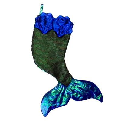 Northlight 24" Green And Black Sequined Iridescent Mermaid Christmas Stocking 4 Northlight 24" Green And Black Sequined Iridescent Mermaid Christmas Stocking - Image 2