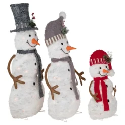 Northlight Lighted Snowman Family Outdoor Christmas Decoration - 39.5" - Warm White - Set Of 3 -Northlight GUEST 644812d7 584d 47d6 ac96 84f7cb58fb35