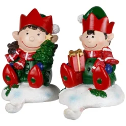 Northlight Festive Elves Christmas Stocking Holders - 5" - Set Of 2 -Northlight GUEST 65c8825f edac 4c5d 96b6 cd98ef6d495c
