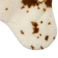 Northlight Plush Cowhide Inspired Christmas Stocking With Pom Poms - 20.5" - Brown -Northlight GUEST 674ac32e 6366 48d2 a726 8211b81b3ad0