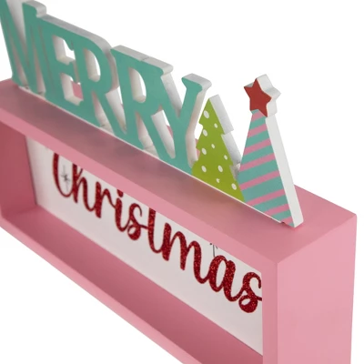 Northlight Lighted "Merry Christmas" Shadow Box Christmas Tree Decoration - 10" - Multicolor 6 Northlight Lighted "Merry Christmas" Shadow Box Christmas Tree Decoration - 10" - Multicolor - Image 4