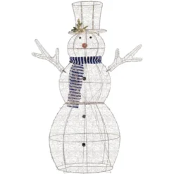 Northlight 48" LED Lighted Silver Mesh Snowman Outdoor Twinkling Christmas Decoration -Northlight GUEST 6998b690 8ca3 4143 88e8 9ca9af178cc7