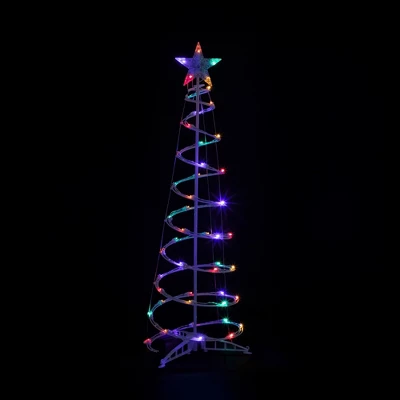 Northlight LED Lighted Spiral Outdoor Christmas Tree - 4' - Multi Lights 3 Northlight LED Lighted Spiral Outdoor Christmas Tree - 4' - Multi Lights