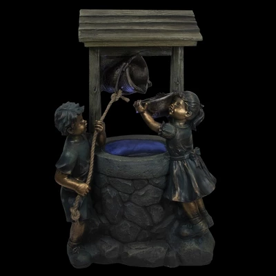 Northlight 35" LED Boy And Girl At A Wishing Well Water Fountain 4 Northlight 35" LED Boy And Girl At A Wishing Well Water Fountain - Image 2