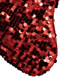 Northlight 19" Shiny Metallic Red Sequined Christmas Stocking With Velveteen Cuff -Northlight GUEST 6d3bad5d 8d45 4d34 9b35 a2a4967c0758