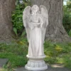Northlight 22.5" Standing Religious Angel With Bird Bath Votive Candle Holder Outdoor Patio Garden Statue - Gray -Northlight GUEST 6db17416 c1a2 457d 9d67 1efecb351ef8