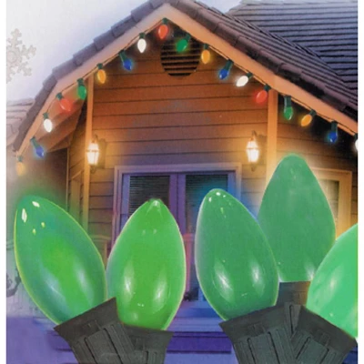 Northlight Opaque C9 Christmas String Lights - Spring Green - 24' Green Wire - 25ct 3 Northlight Opaque C9 Christmas String Lights - Spring Green - 24' Green Wire - 25ct