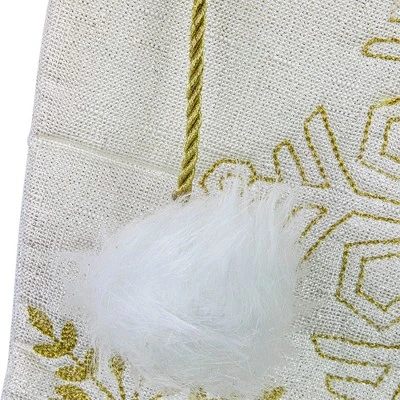 Northlight 20" Cream With Gold Snowflakes Christmas Stocking With Faux Fur Cuff 7 Northlight 20" Cream With Gold Snowflakes Christmas Stocking With Faux Fur Cuff - Image 5