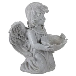 Northlight 9" Kneeling Angel With Flower Bird Feeder Outdoor Garden Statue -Northlight GUEST 7222e9b8 7026 4966 b814 04092575a4be
