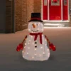 Northlight 32" Lighted 3D Chenille Snowman In Top Hat Outdoor Christmas Decoration -Northlight GUEST 73987cb0 0174 4a24 b9e5 3c62034374b1
