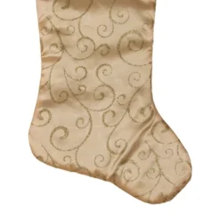 Northlight 20.5" Gold Glittered Swirl Christmas Stocking With Velveteen Cuff -Northlight GUEST 73b82589 58ff 4729 8c89 c8a9e54ed373