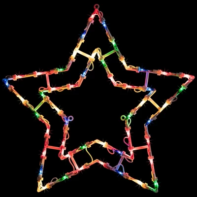 Northlight Lighted Star Christmas Window Silhouette Decoration - 16" - Multicolor Lights 3 Northlight Lighted Star Christmas Window Silhouette Decoration - 16" - Multicolor Lights