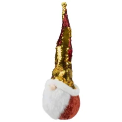 Northlight Santa Gnome Head With Sequined Jingle Bell Hat Christmas Decoration - 20" - Gold And Red -Northlight GUEST 763cc1fc 4f70 4e1a b563 98a4b9f30365